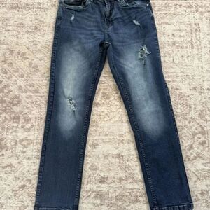 Steve's Jeans Men's Mid-Rise Faded Wash Cotton Distressed Jeans Blue Size 32/30
